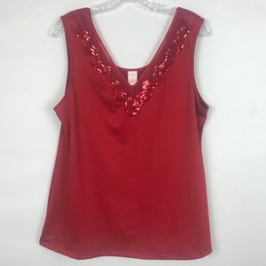 Cabernet Red Sequin Cami Size Extra Large
